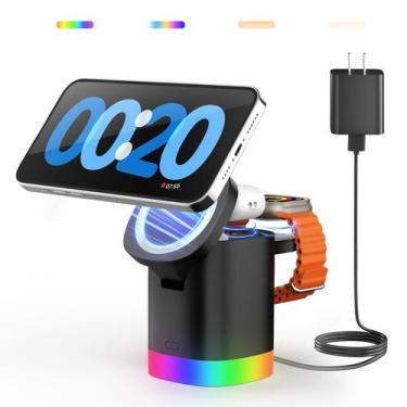Imagem de Carregador sem fio JoyGeek 3 em 1 magnético para iPhone Apple Watch Ai