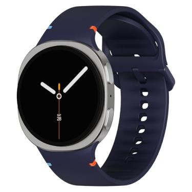 Imagem de Pulseiras esportivas compatíveis com Samsung Galaxy Watch 8/8 Classic, sem lacunas, de silicone macio com um clique, pulseira de substituição para Galaxy Watch 8 40 de 44 mm/8 Classic de 46 mm, azul