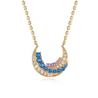 Imagem de BENEIGE Colar feminino de 14 quilates, pingente delicado, banhado a ouro, joia versátil para presente para o dia a dia, Latão, Zircão