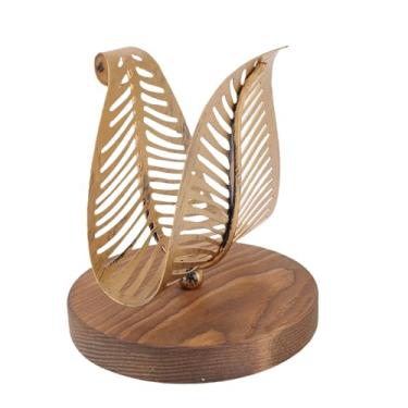 Imagem de AYNEFY Porta-Guardanapo, Porta-Guardanapo Moderno Autônomo Com Design Folha Dispensador de Tecido Tabletop Ferro Forjado Elegante, Organizador de Armazenamento Guardanapo Com Base de