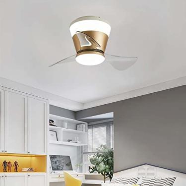 Imagem de Ventiladores de teto infantis com luzes e controle remoto Ventilador de teto DC com iluminação silencioso reversível de 6 velocidades Ventiladores de teto pequenos modernos com lâmpadas para