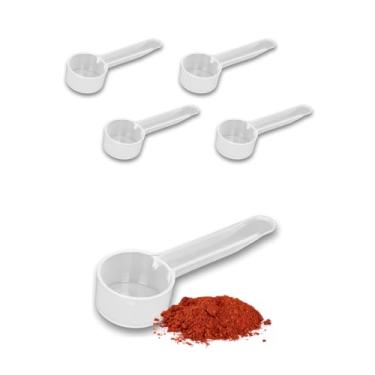Imagem de Pacote com 4 – 1 colher de sopa de plástico – 14,8 cc / 14,8 ml / ½ oz – Colher de cabo longo para proteína, pós, café, leite em pó, sabão em pó