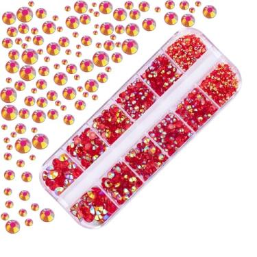 Imagem de Strass de geleia de resina para artesanato, 6 tamanhos de pedras planas para unhas, joias deslumbrantes de unhas de cristal para artesanato faça você mesmo, roupas, sapatos, arte de unhas (cor