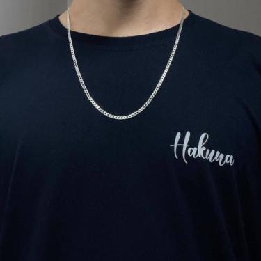 Imagem de Corrente Masculina Grumet Escamada 3mm 60cm 70cm 80cm Prata 925 Legíti