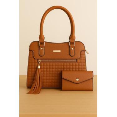 Imagem de Bolsa Feminina Estruturada com Alça de Mão e Transversal Média Elegant