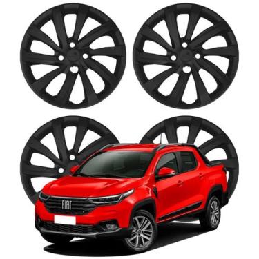 Imagem de Jogo Calota Aro 15" Fiat Strada Cubo Padrão Preto Fosco 167CP-POF-U - 