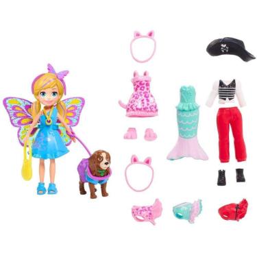 Imagem de Boneca E Acessórios Polly Pocket Cachorrinho + Fantasias