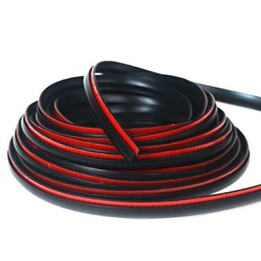 Imagem de Fender Flares Edge Trim, Vedação de borracha Fender Flare para poços de rodas de carro e caminhão, junta de borracha universal para para-lamas, colas com fita adesiva de grau automotivo 3M, estilo T, 7,6 m de comprimento
