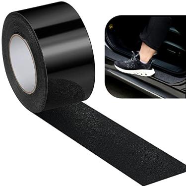 Imagem de Protetor de entrada de porta automotivo refletivo protetor de peitoril de porta de carro protetor de arranhões de carro protetor de pintura de carro protetor de borda de porta para a maioria dos acessórios de carros (preto, 7,5 cm de largura, 90 pés)