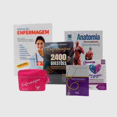 Imagem de Kit Livros Completos de Enfermagem com Bolsa Rosa - Japy