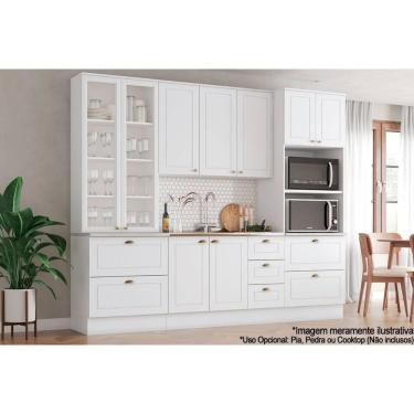 Imagem de Cozinha Completa Americana Linha C5p40 7 Portas 4 Gavetas 4 Módulos Branco com Armário...