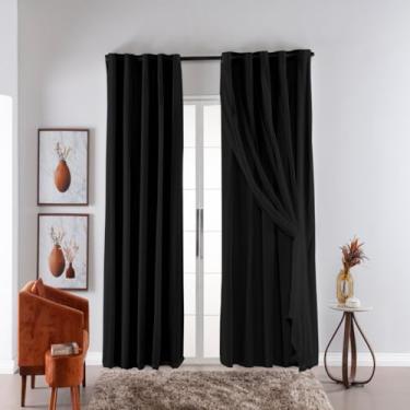 Imagem de Cortina Com Blackout PVC Com Tecido 4.00 Metros 4.20 M X 2.50 M (Preto)