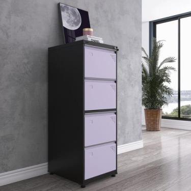 Imagem de Gaveteiro Arquivo para Escritório em Aço 4 Gavetas - Pandin Móveis