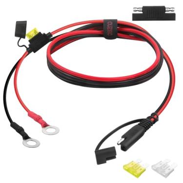 Imagem de CUZEC Terminal de anel de 14 AWG de 2 pés/0,61 m para conjunto de conexão/desconexão rápida, fusível de 20 A