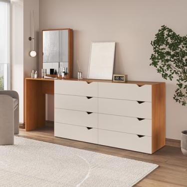 Imagem de Cômoda Penteadeira 8 Gavetas com Espelho Porto