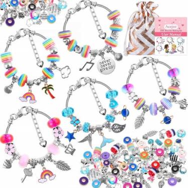 Imagem de Kit de fabricação de pulseiras Charm Acejoz 85 unidades para adultos e
