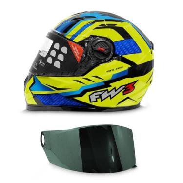 Imagem de Capacete Moto Fechado Fw3 Modelo Gtx Fox Mais Viseira Adicional, Amare