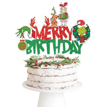 Imagem de merry birth Cake Toppers Grocery & Gourmet Food›Pantry Staples›Cooking & Baking›Frosting, Icing & Decorations›Cake Toppers