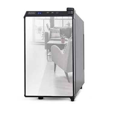 Imagem de BLACK+DECKER Refrigerador de vinho com 8 garrafas, refrigerador de vinho termoelétrico com frente espelhada, refrigerador de vinho independente e display LED, BD60326