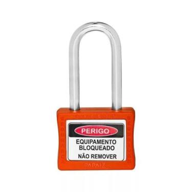 Imagem de Cadeado para Bloqueio 35mm com Haste de Aço 50mm 35/50 Laranja Papaiz