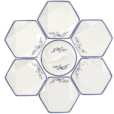 Imagem de Conjunto de pratos de cerâmica para utensílios domésticos combinados de jantar de reunião (D conforme mostrado)