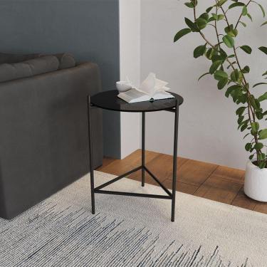 Imagem de Mesa Lateral Industrial Marbella Preta - Cor: Preto