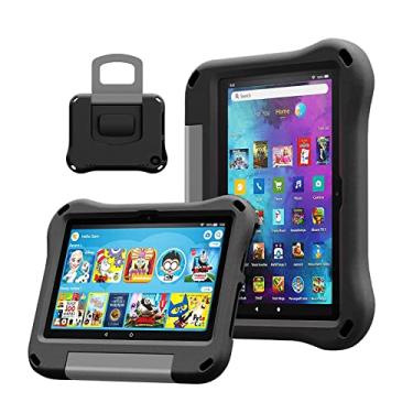 Imagem de Capa para tablet para tablets de 8 polegadas, não é para Sony Nokia, capa infantil DiHines para 8 tablets, capa leve à prova de choque com suporte, preta
