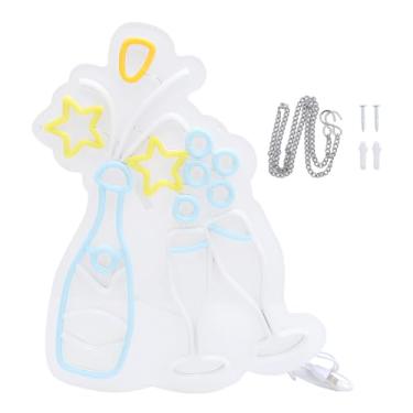 Imagem de LED Neon Sign Light Charming Champagne Design Fonte de alimentação USB Placa de acrílico transparente LED Decorativo Neon Light Sign para sala de estar Decoração de parede Bares