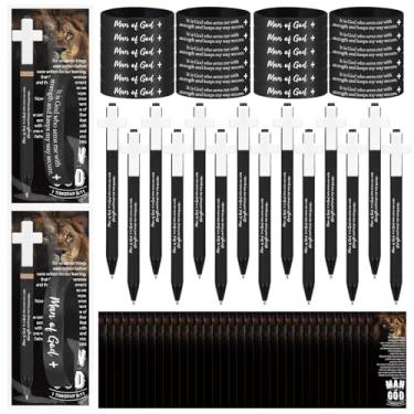 Imagem de 50 conjuntos de canetas esferográficas cristãs a granel com pulseiras, cartões de versículo bíblico, cartões para homens, Dia dos Pais, igreja, pai, padrinho, pastor, lembrancinhas religiosas de Natal