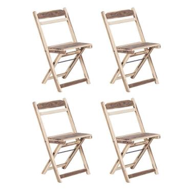 Imagem de Kit 4 Cadeiras Dobrável Madeira Maciça Ypê Perfeita Para Ambientes Externos E Cobertos Natural