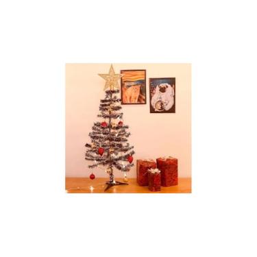 Imagem de Árvore de Natal Verde Nevada, Pinheiro Luxo com 70 Galhos, 90 cm de Altura, Base 23 cm, com Pés em Polipropileno, Decoração Natalina