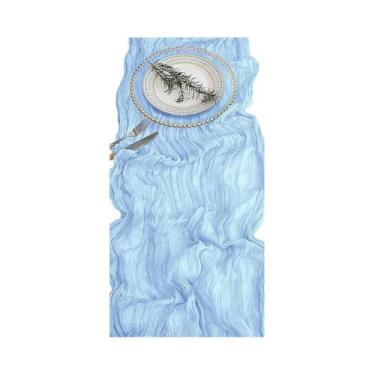 Imagem de Caminho De Mesa Em Cheesecloth Verde, Vermelho E Borgonha, Estilo Boho