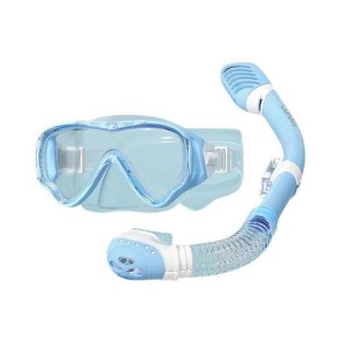 Imagem de Máscara De Mergulho Facial Completa Para Crianças, Conjunto De Snorkel