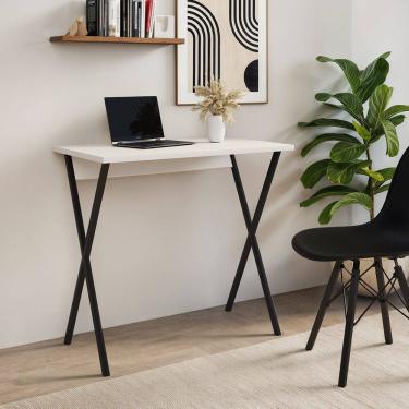 Imagem de Mesa para Computador X 120x60 com Estrutura em Ferro para Escritório - Ferro Preto Tamp...