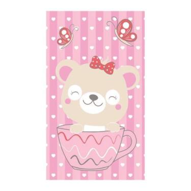 Imagem de TOALHA KIDS BUBLIM BABY FELPUDA 70CM x 1,20M ESTAMPADA, Ursa Rosa