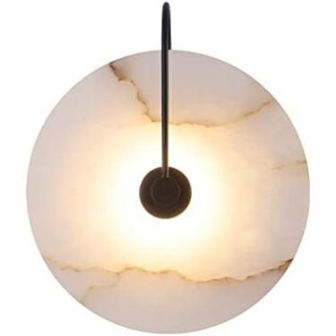 Imagem de Candeeiro De Cabeceira Interior Lavagem De Parede De Parede Estilo Nórdico Candeeiro De Parede De Pedra Abajur De Mármore Natural Luzes De Parede Base De Metal Estilo Chinês Para Sala De Estar Sal