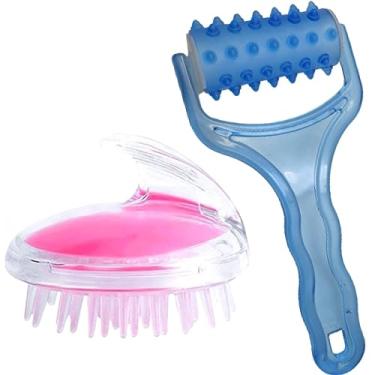 Imagem de Kit 2 Massageadores Corpo Celulite Drenagem Linfática Circulação Sanguinea Spa-Escova De Massagem Corporal Couro Cabeludo-Assessórios de Massagem Para Relaxamento-Luiggi Presentes®