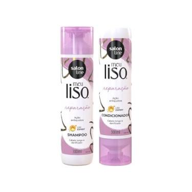 Imagem de Salon Line, Kit Shampoo e Condicionador, Meu Liso Reparação, 300ml cada