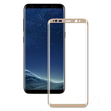 Imagem de INSOLKIDON Pacote com 2 unidades, compatível com Samsung Galaxy S8, película de vidro temperado, capa completa, ultra transparente, protetor de tela premium 3D, vidro protetor de tela (cobertura