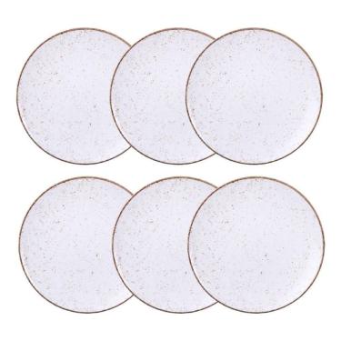 Imagem de Jogo De Pratos Rasos Grande Rústico 6 Peças 28cm Porcelana Decorada Tramontina