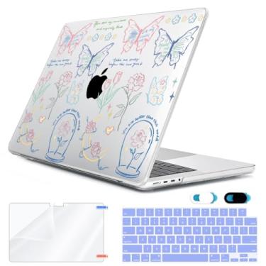 Imagem de HOHAIYOO Compatível com MacBook Pro 16 polegadas 2024 2023 2022 2021 versão M3 A2991 M2 A2780 M1 A2485 Pro Max, capa de plástico rígido + capa de teclado + protetor de tela + capa de webcam, linha