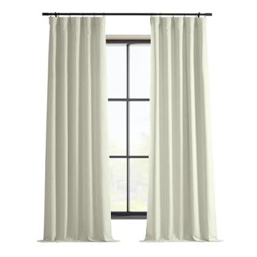 Imagem de HPD Half Price Drapes Cortinas italianas de linho sintético para quarto 127 x 244 cm (1 painel), FLCH-FM20128-96, marfim gravidade
