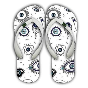 Imagem de Chinelo Olho Grego Preto e Branco Delicado - World Baby, Branco, 45/46
