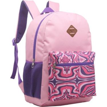 Imagem de Mochila Juvenil Feminina Varias Estampas Yepp  MF8159, Rosa, Roxo