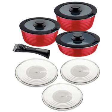 Imagem de Jogo de Panelas Tramontina Ítria 10 Peças Cabo Removível em Alumínio R