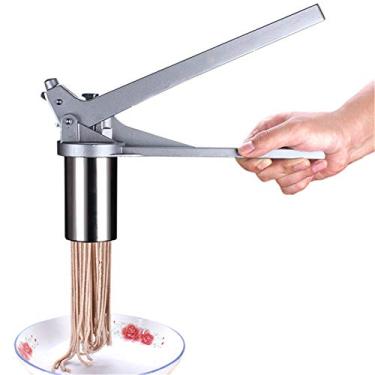 Imagem de Máquina de fazer macarrão, máquina de fazer massa manual de aço inoxidável para serviço pesado da FantasyDay, ferramenta de cozinha – Máquina profissional de macarrão fresco, máquina de lavar, espaguete, Tagliatelle, Ravioli Maker com 5 lâminas de pressão, #2