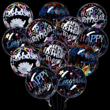 Imagem de Balões Skylety Happy Birthday 4D - 20 Polegadas (12 Peças)
