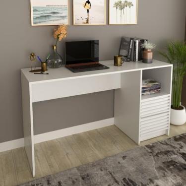 Imagem de Mesa de Escritório com Gaveteiro Ripado 2 Gavetas ME4174 Branco Tecnomobili