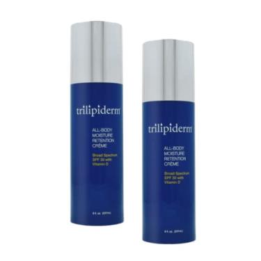 Imagem de Trilipiderm Protetor Solar Hidratante 8Oz Hidratação para O Dia Todo para Corpo E Rosto, Protetor Solar de Amplo Espectro Enriquecido com Vitamina D, Pacote com Dois