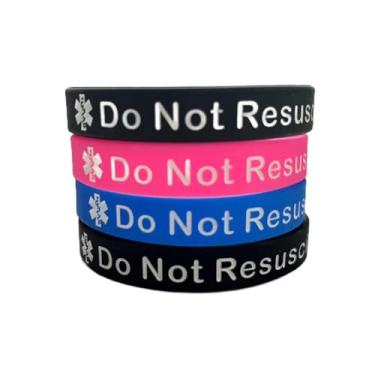 Imagem de OutstandLong Pacote com 5 pulseiras esportivas de silicone antisangue para identificação de alerta médico de borracha, 19 cm, 7.5 inches, Silicone, Base
